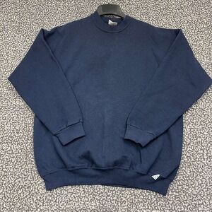 Vintage Discus Athletic Sweatshirt Men XL Navy Blank‎ Pullover Long Sleeve